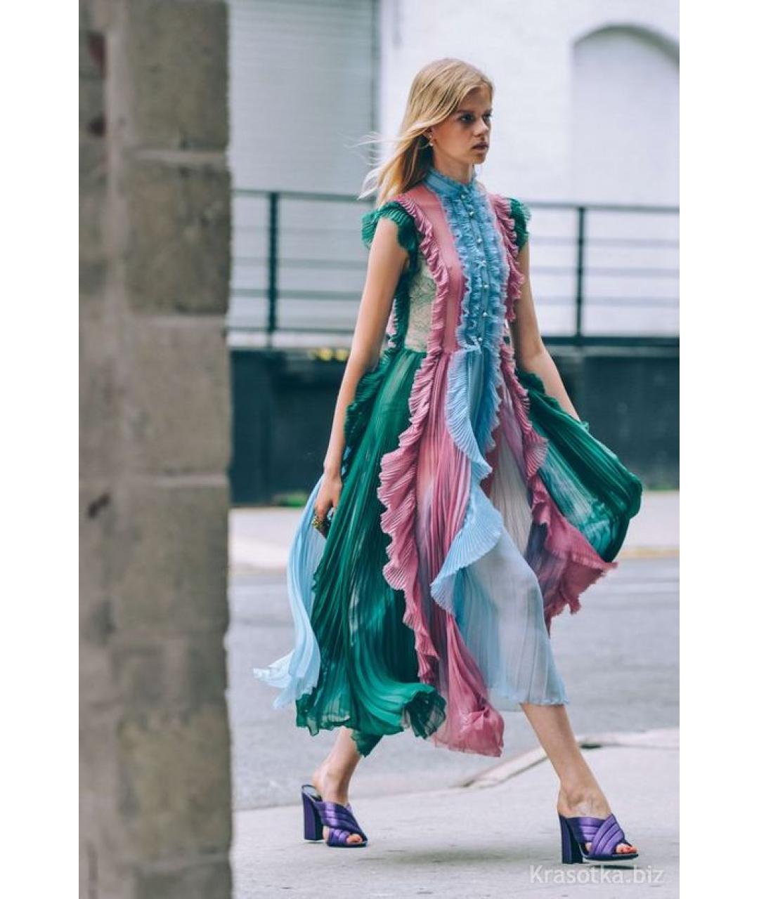 GUCCI Мульти шифоновое вечернее платье, фото 6