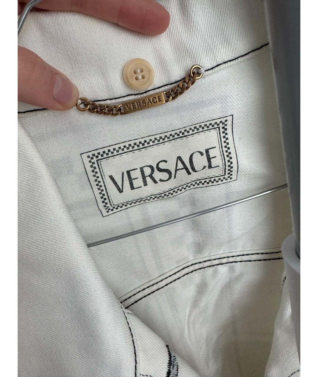 VERSACE Белая хлопковая куртка, фото 6