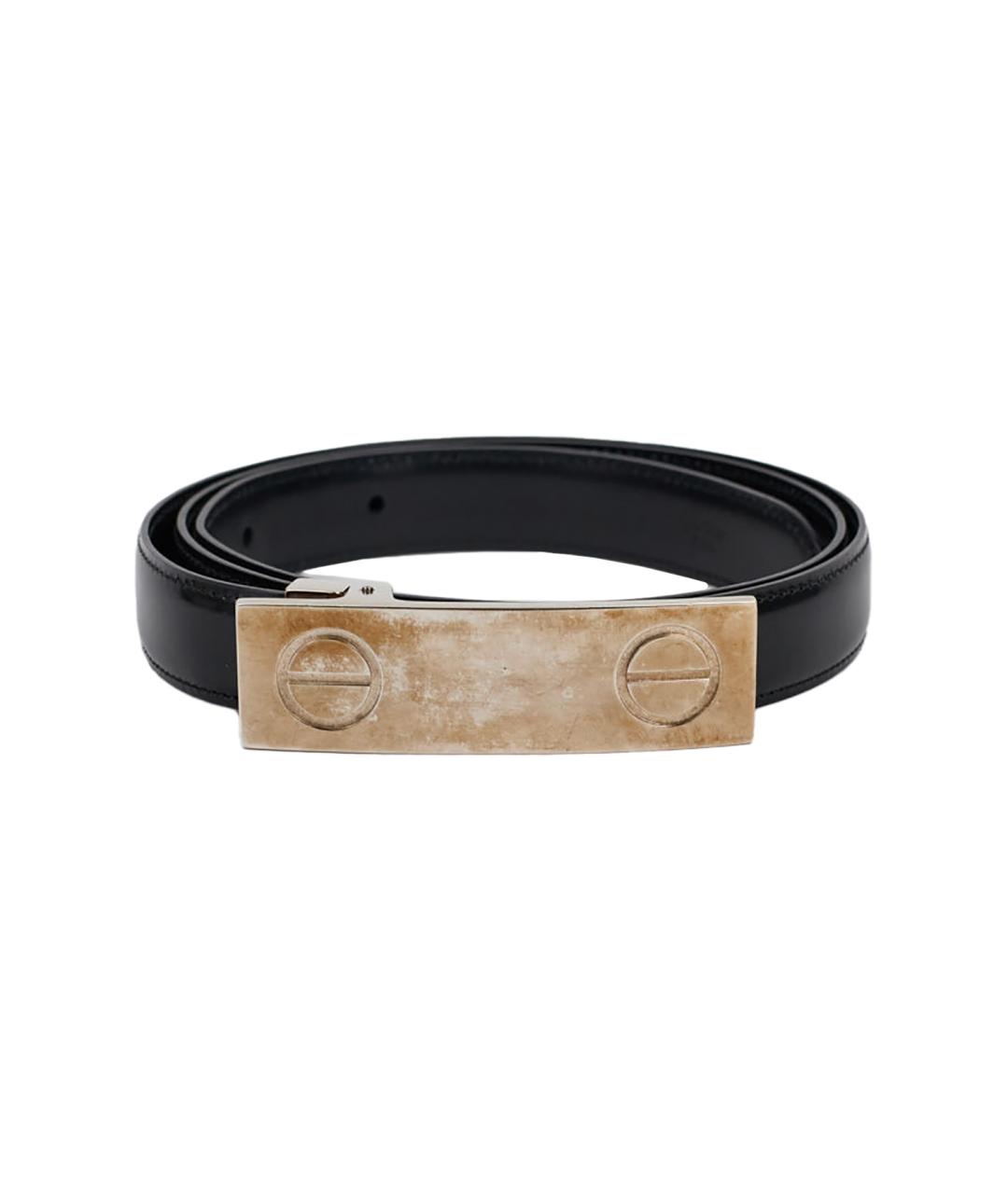 CARTIER Черный кожаный ремень, фото 1