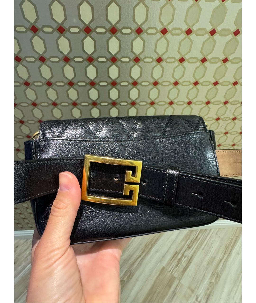 GIVENCHY Черная кожаная поясная сумка, фото 6