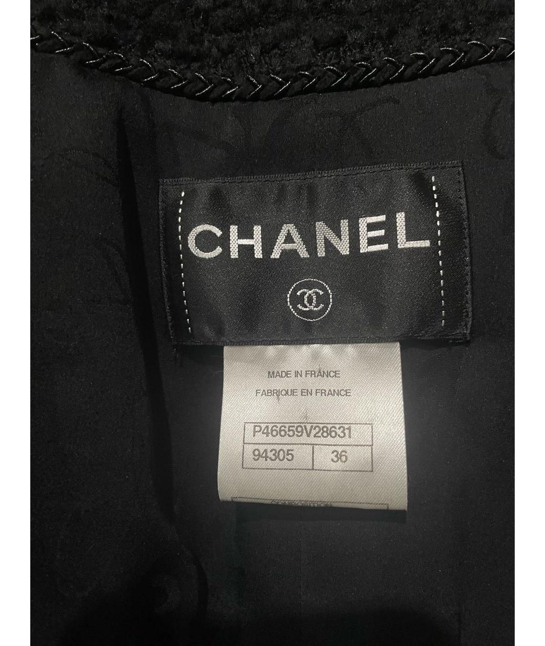 CHANEL Черный шерстяной жакет/пиджак, фото 5