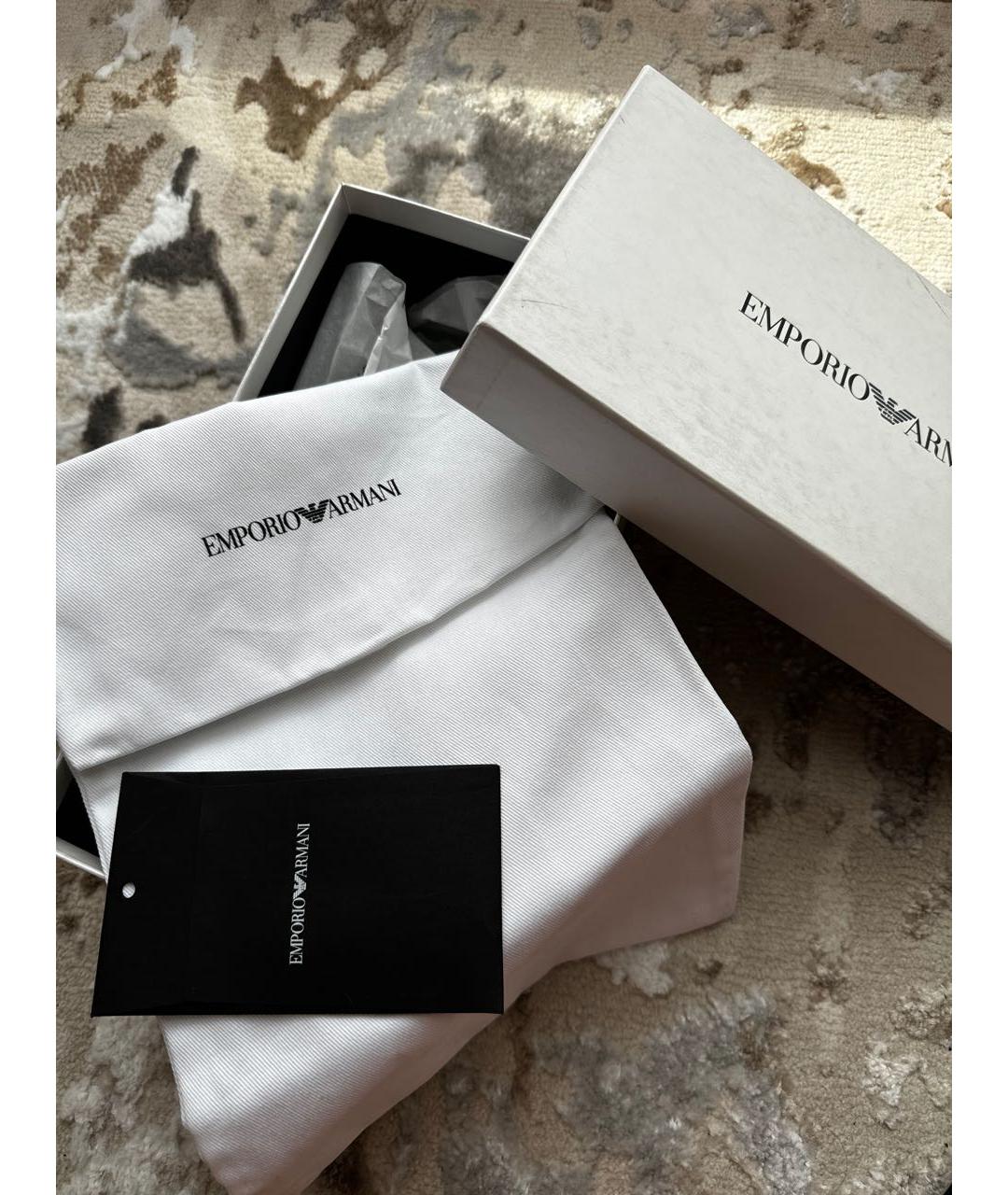 EMPORIO ARMANI Черные кожаные балетки, фото 6