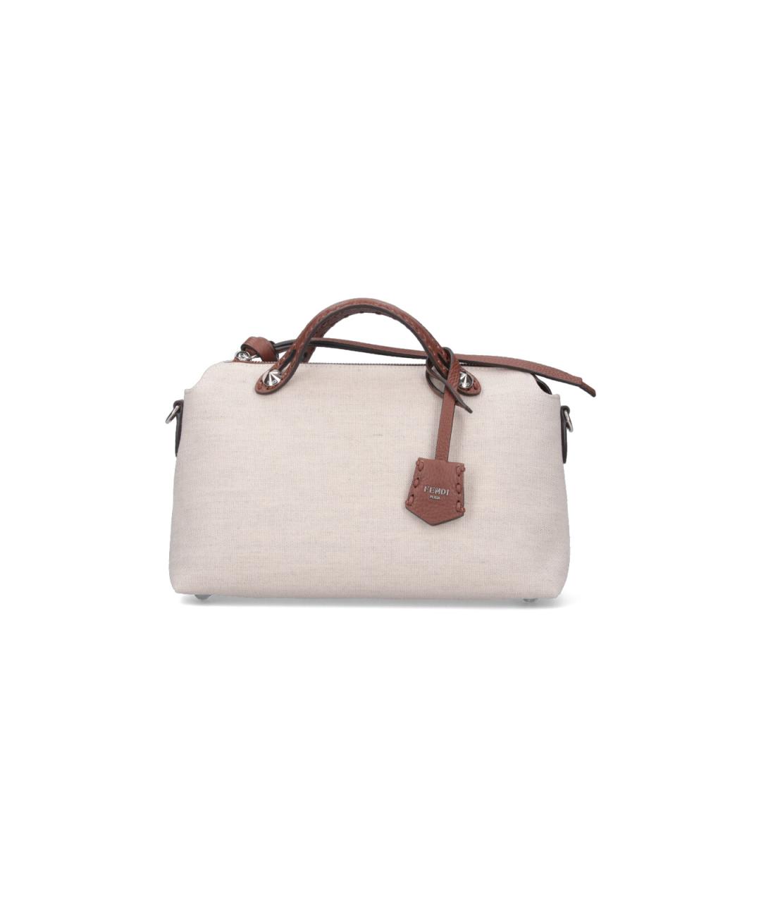 FENDI Бежевая тканевая сумка тоут, фото 1