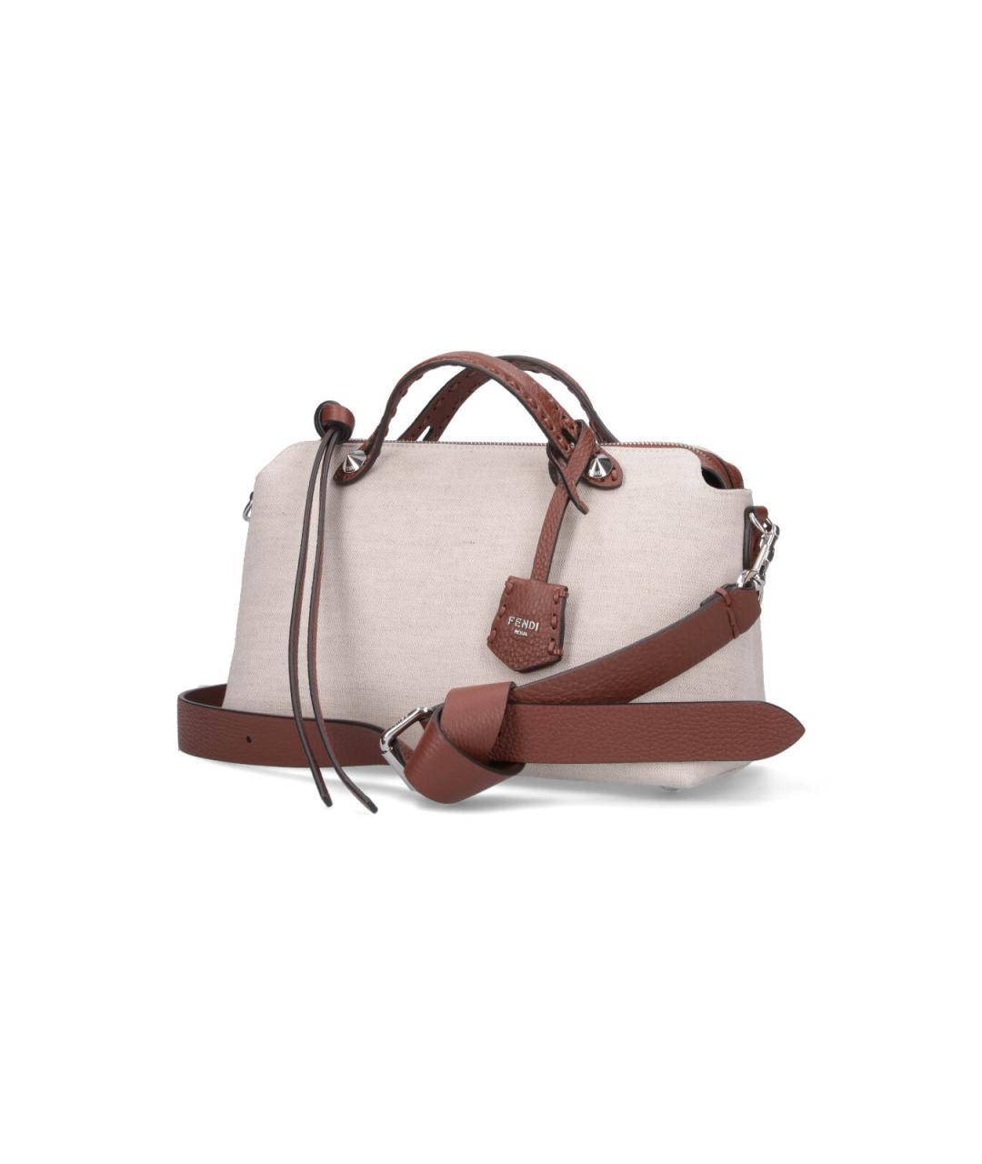 FENDI Бежевая тканевая сумка тоут, фото 2