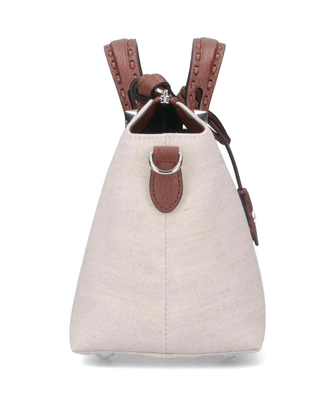 FENDI Бежевая тканевая сумка тоут, фото 5