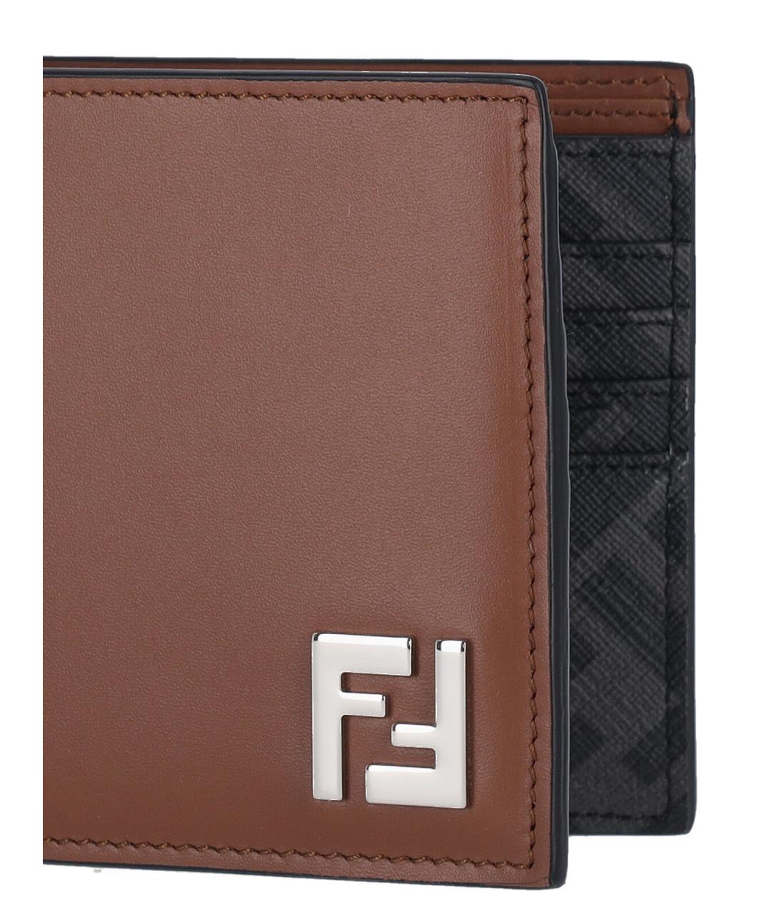 FENDI Коричневый кожаный кошелек, фото 4