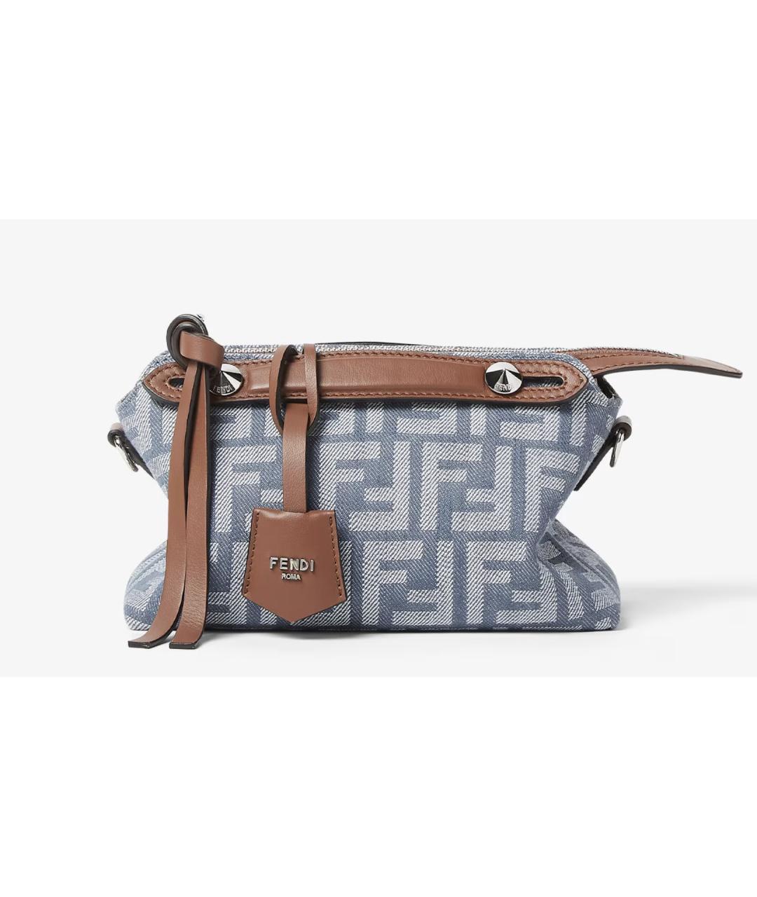 FENDI Голубая деним сумка тоут, фото 8