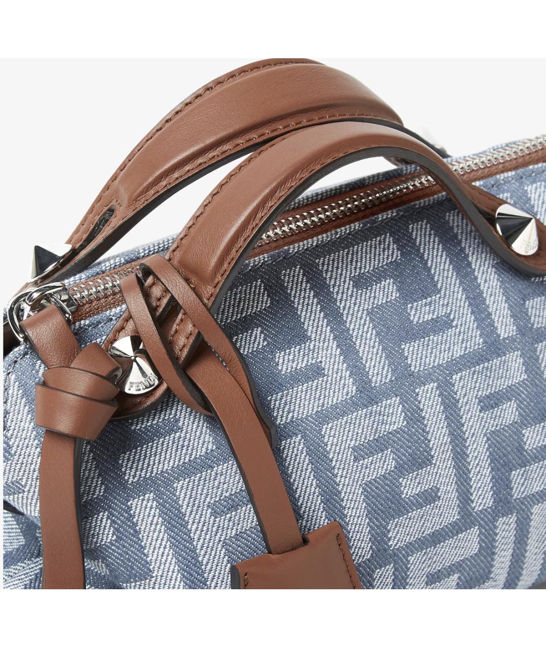 FENDI Голубая деним сумка тоут, фото 6