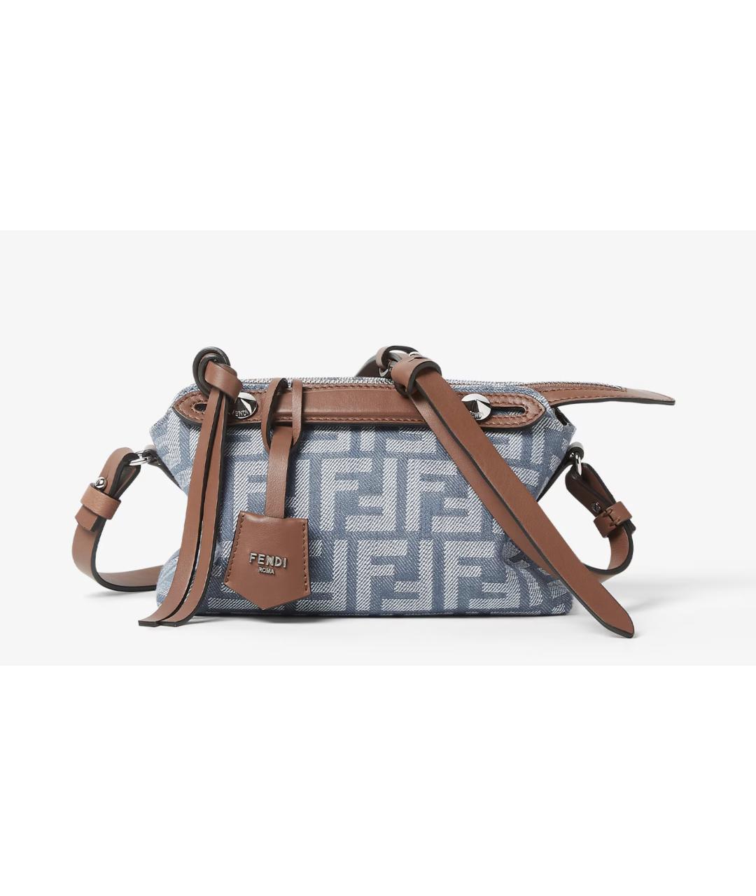 FENDI Голубая деним сумка тоут, фото 2