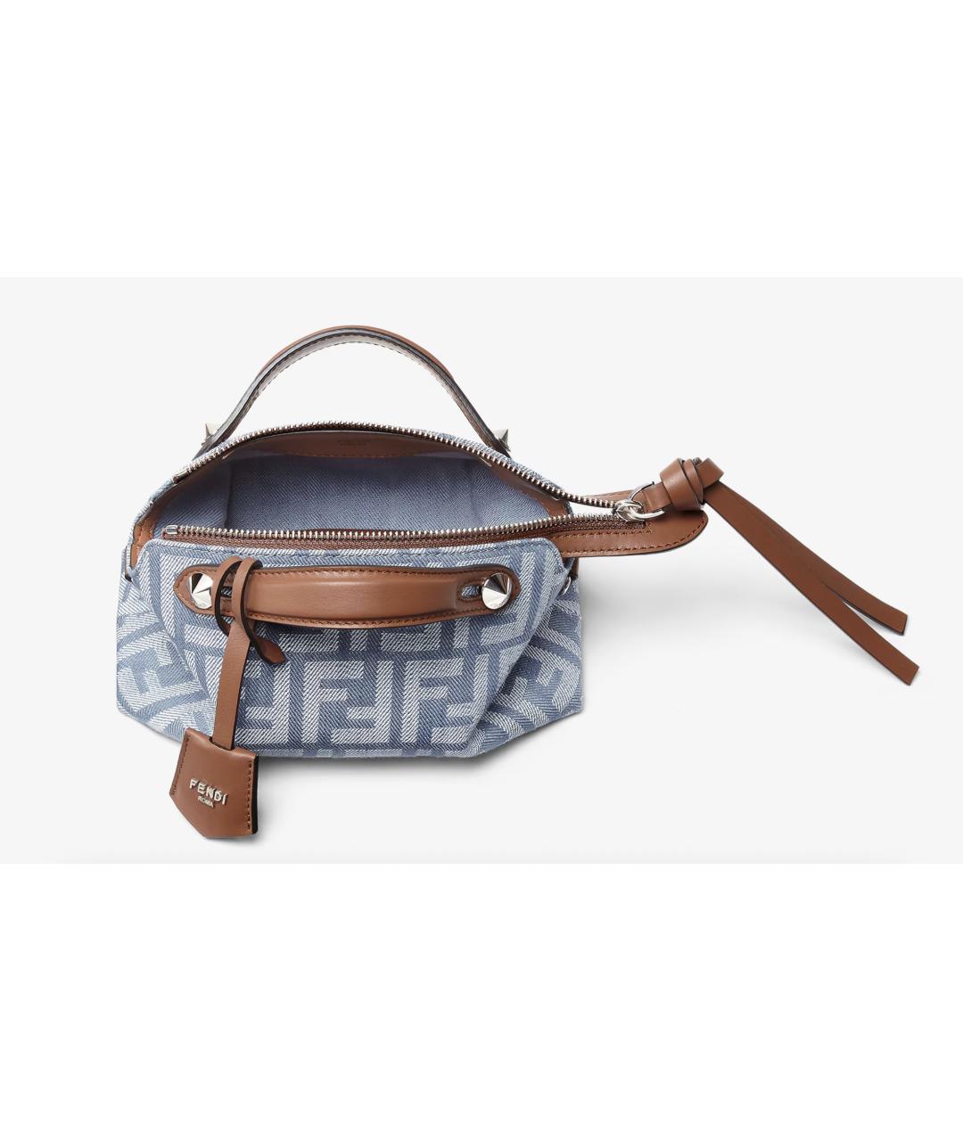 FENDI Голубая деним сумка тоут, фото 4