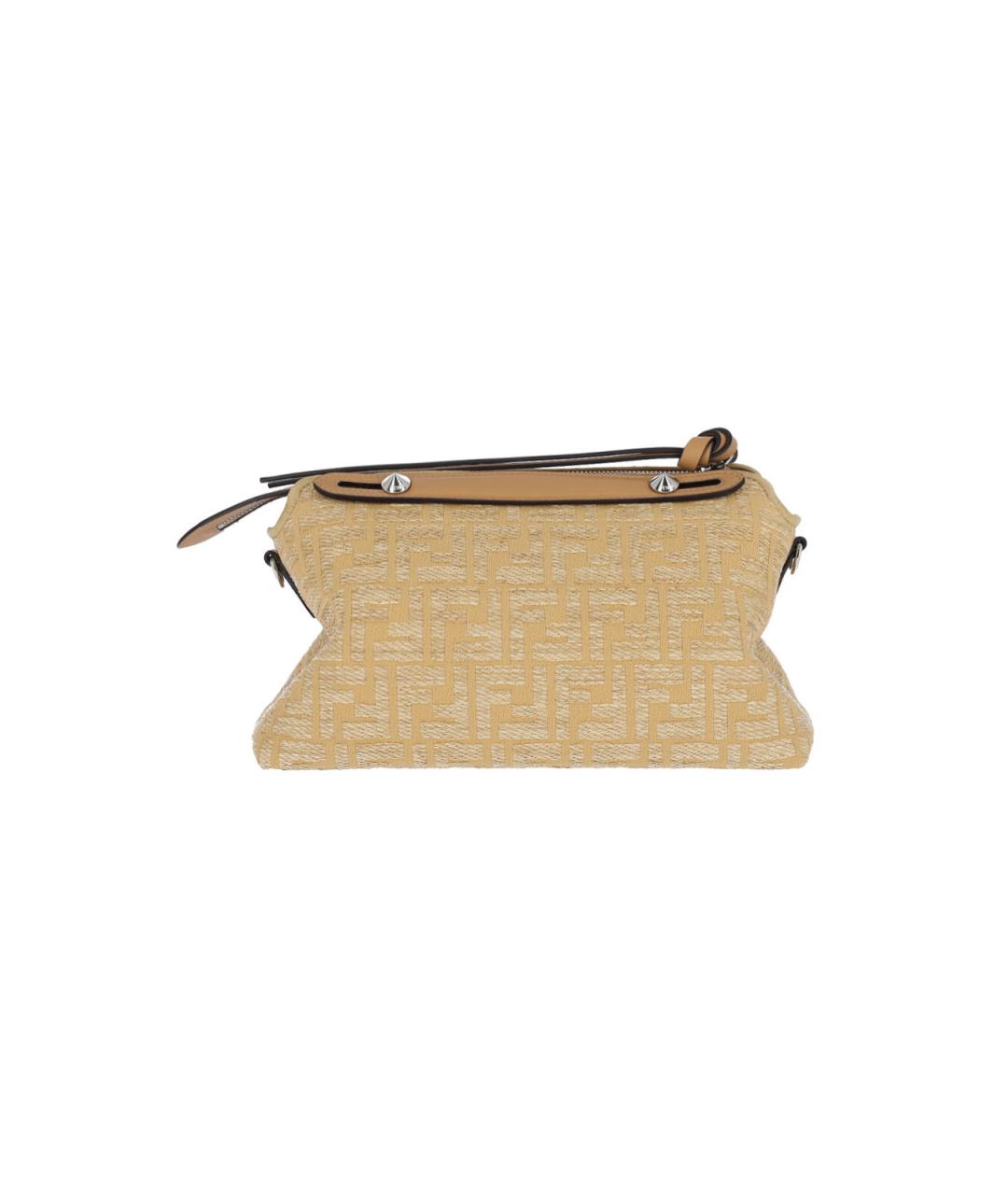 FENDI Бежевая жаккардовая сумка тоут, фото 3