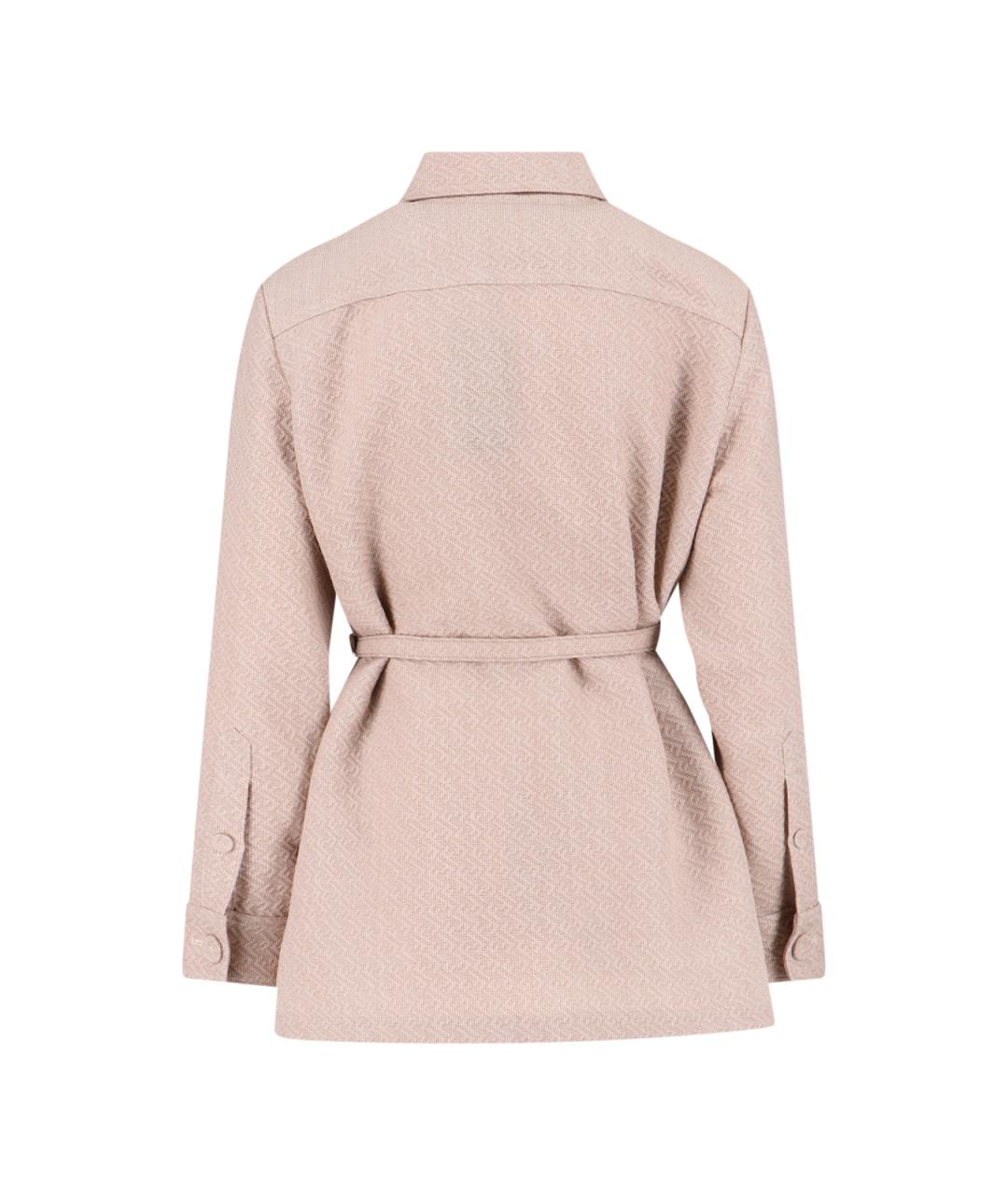 FENDI Бежевая шерстяная куртка, фото 2