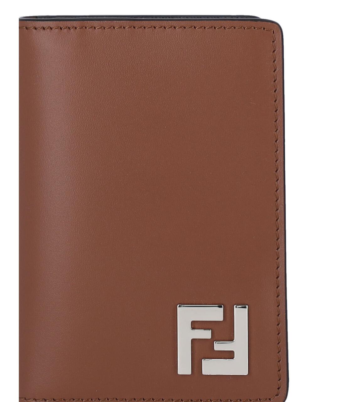 FENDI Коричневый кожаный кардхолдер, фото 4