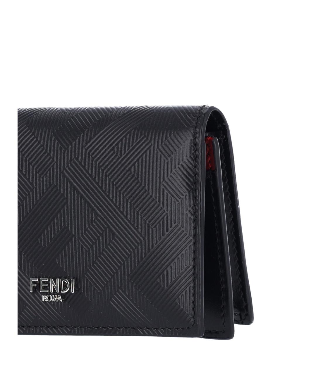FENDI Черный кожаный кардхолдер, фото 4
