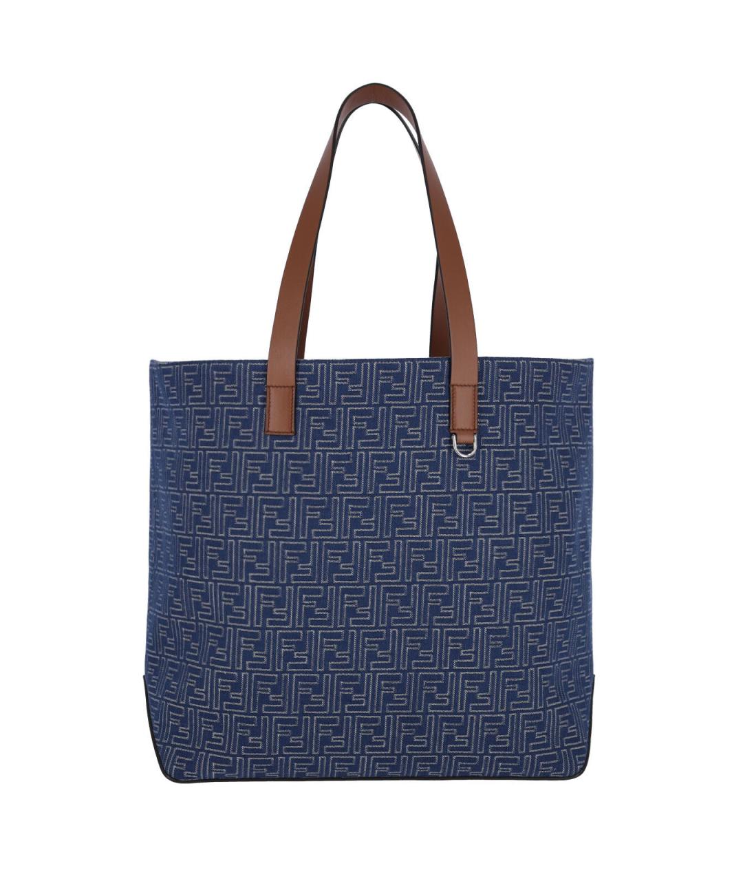 FENDI Синяя хлопковая сумка тоут, фото 3