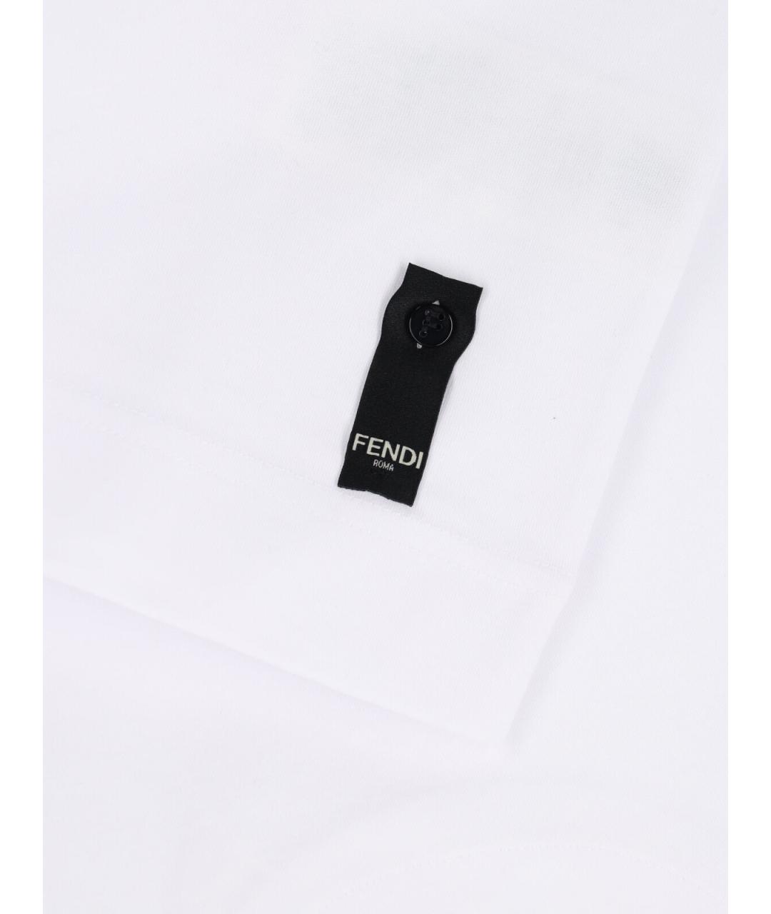 FENDI Белая хлопковая футболка, фото 3