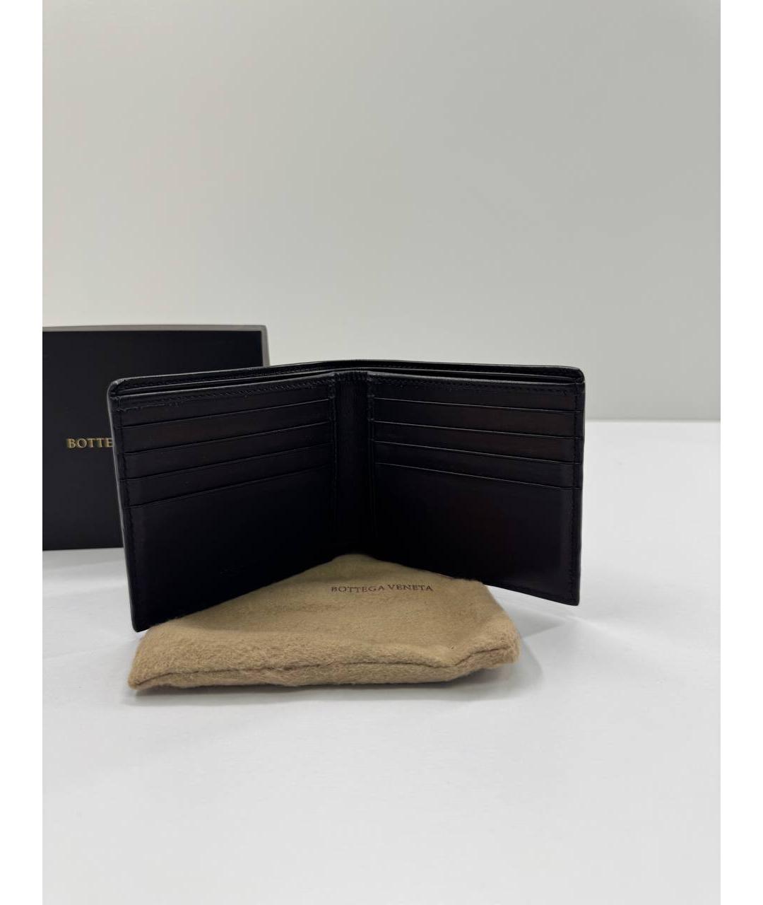 BOTTEGA VENETA Черный кожаный кошелек, фото 3