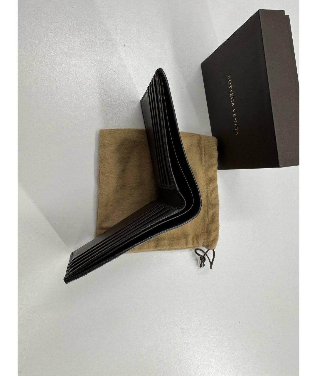 BOTTEGA VENETA Черный кожаный кошелек, фото 5