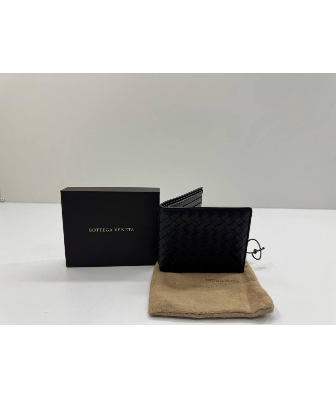 BOTTEGA VENETA Черный кожаный кошелек, фото 2