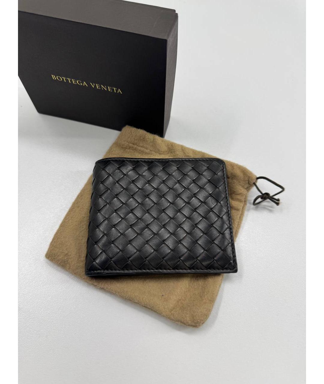 BOTTEGA VENETA Черный кожаный кошелек, фото 7