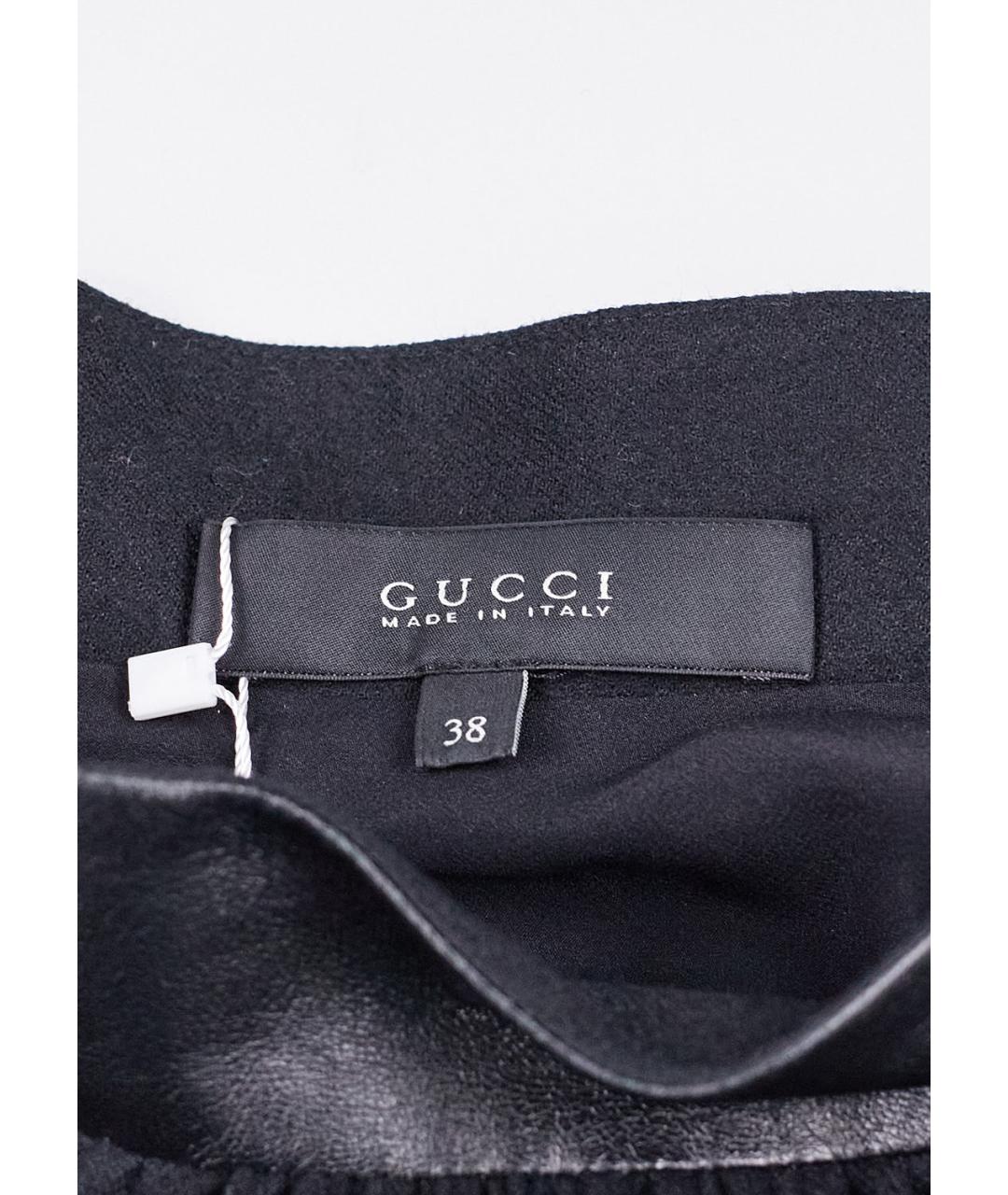 GUCCI Черная шерстяная юбка мини, фото 3