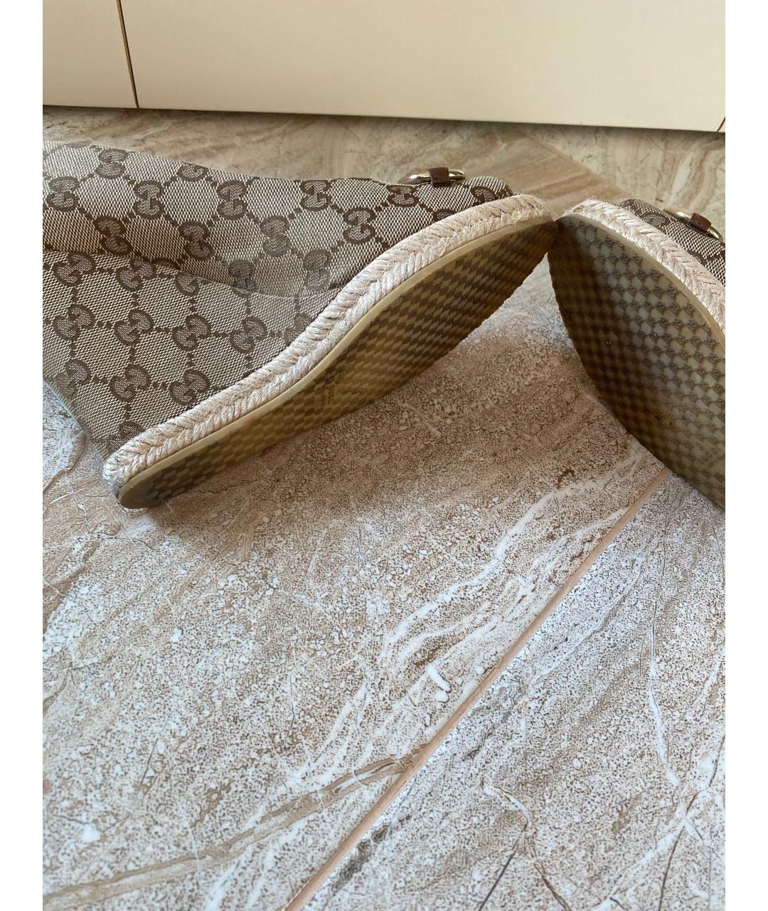 GUCCI Бежевые текстильные туфли, фото 7