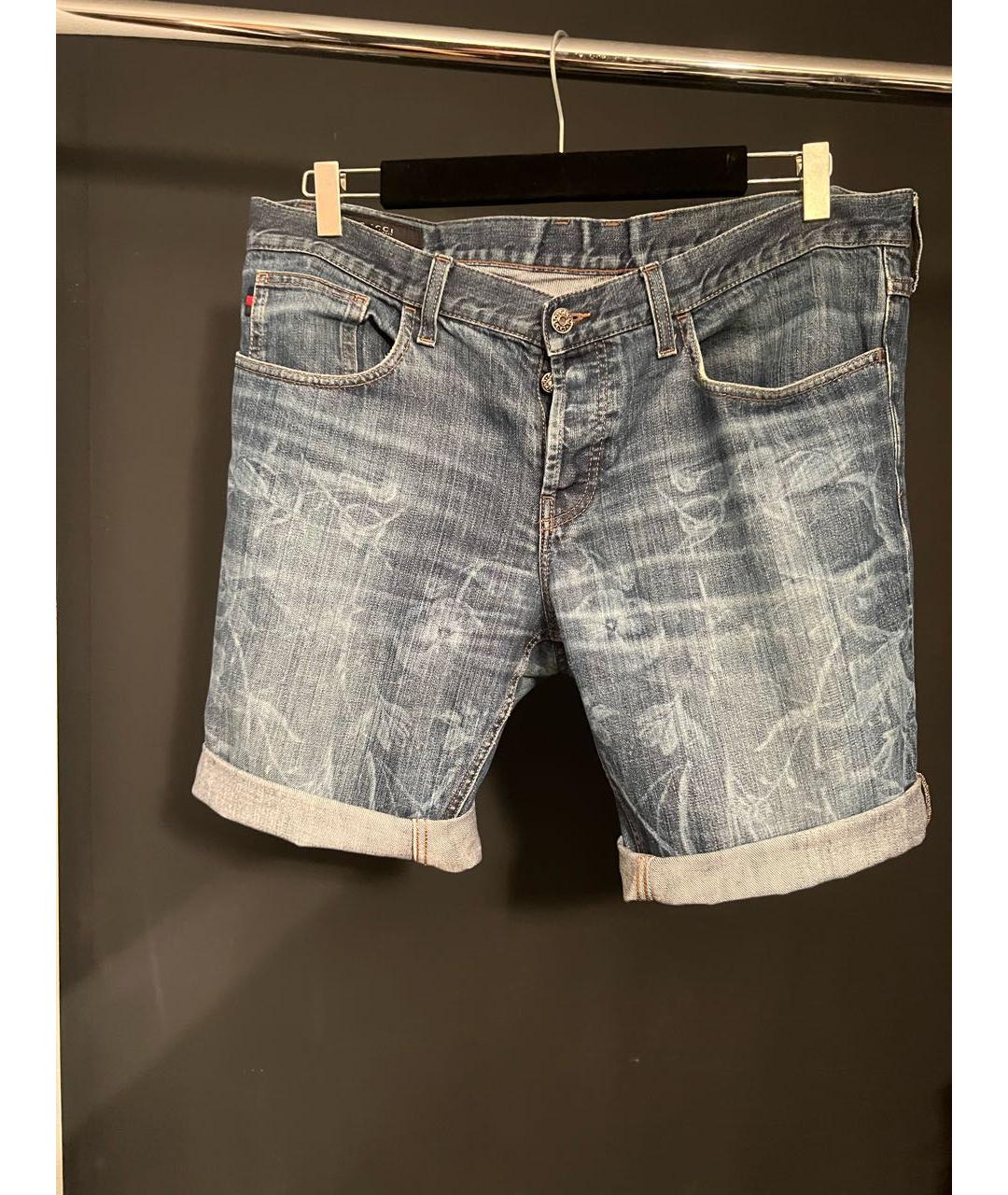 GUCCI Синие хлопковые шорты, фото 6