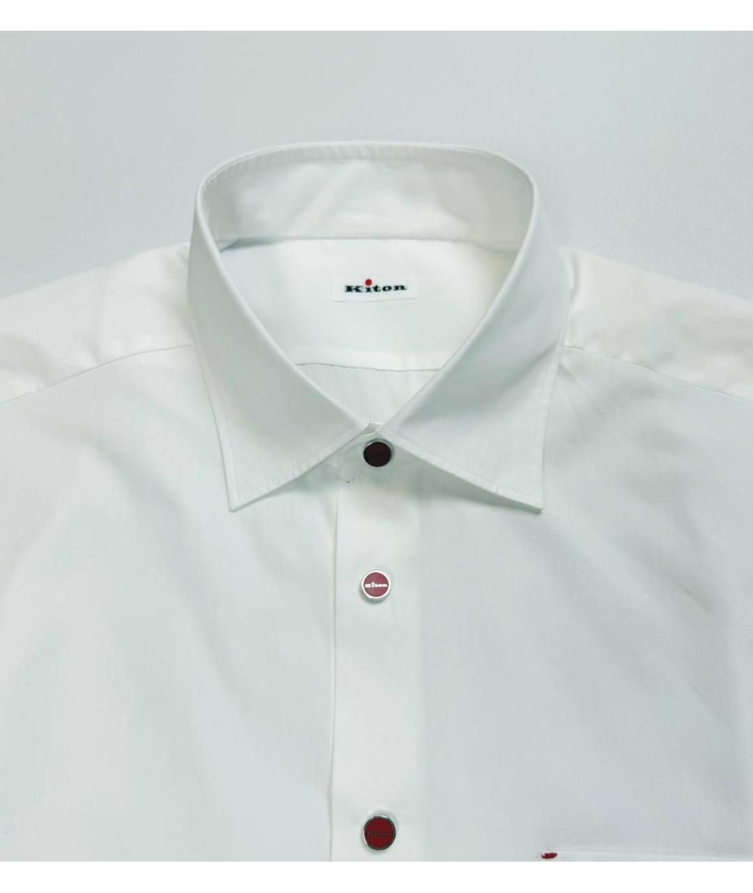 KITON Белая хлопковая классическая рубашка, фото 4