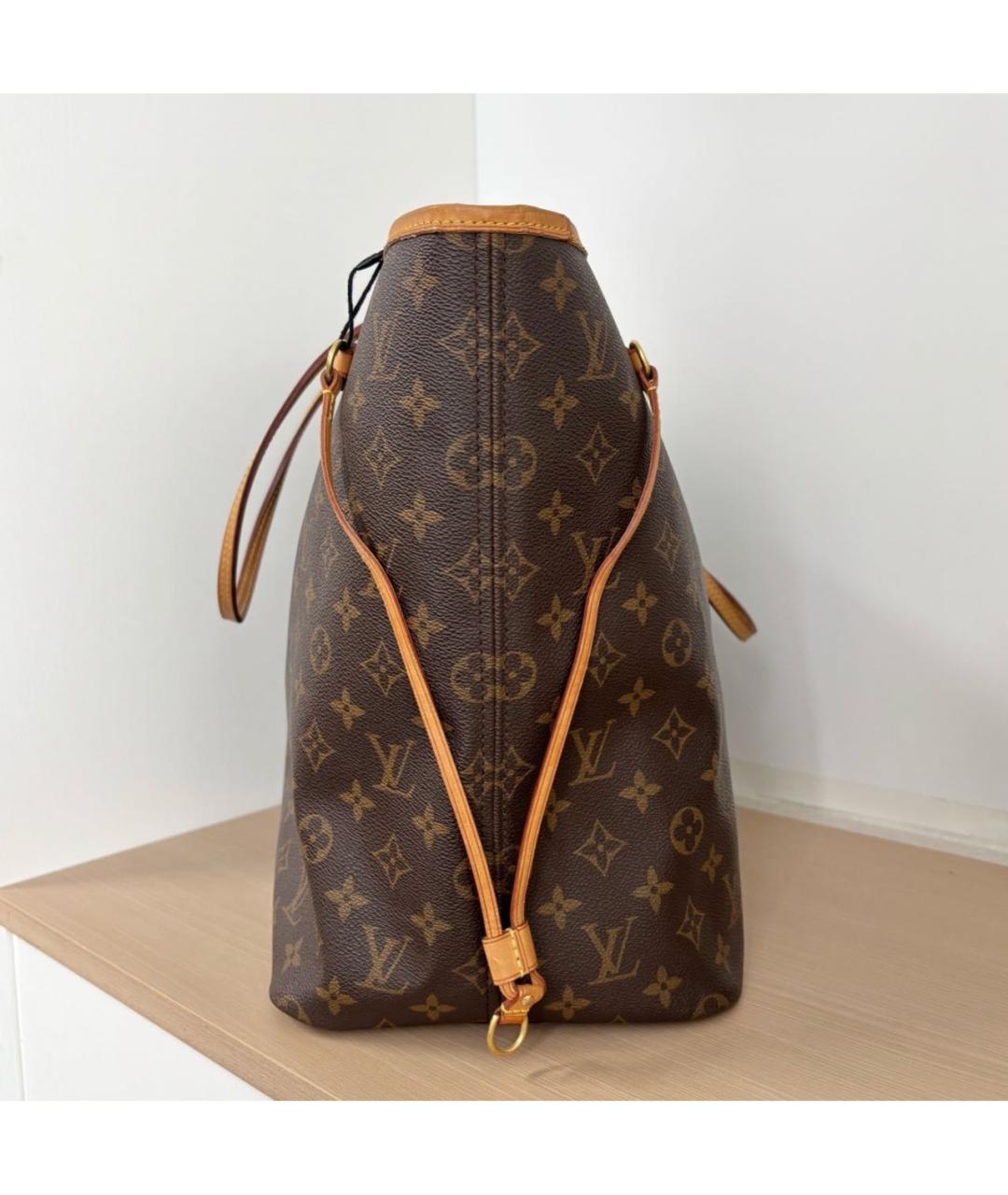 LOUIS VUITTON Коричневая кожаная сумка тоут, фото 4