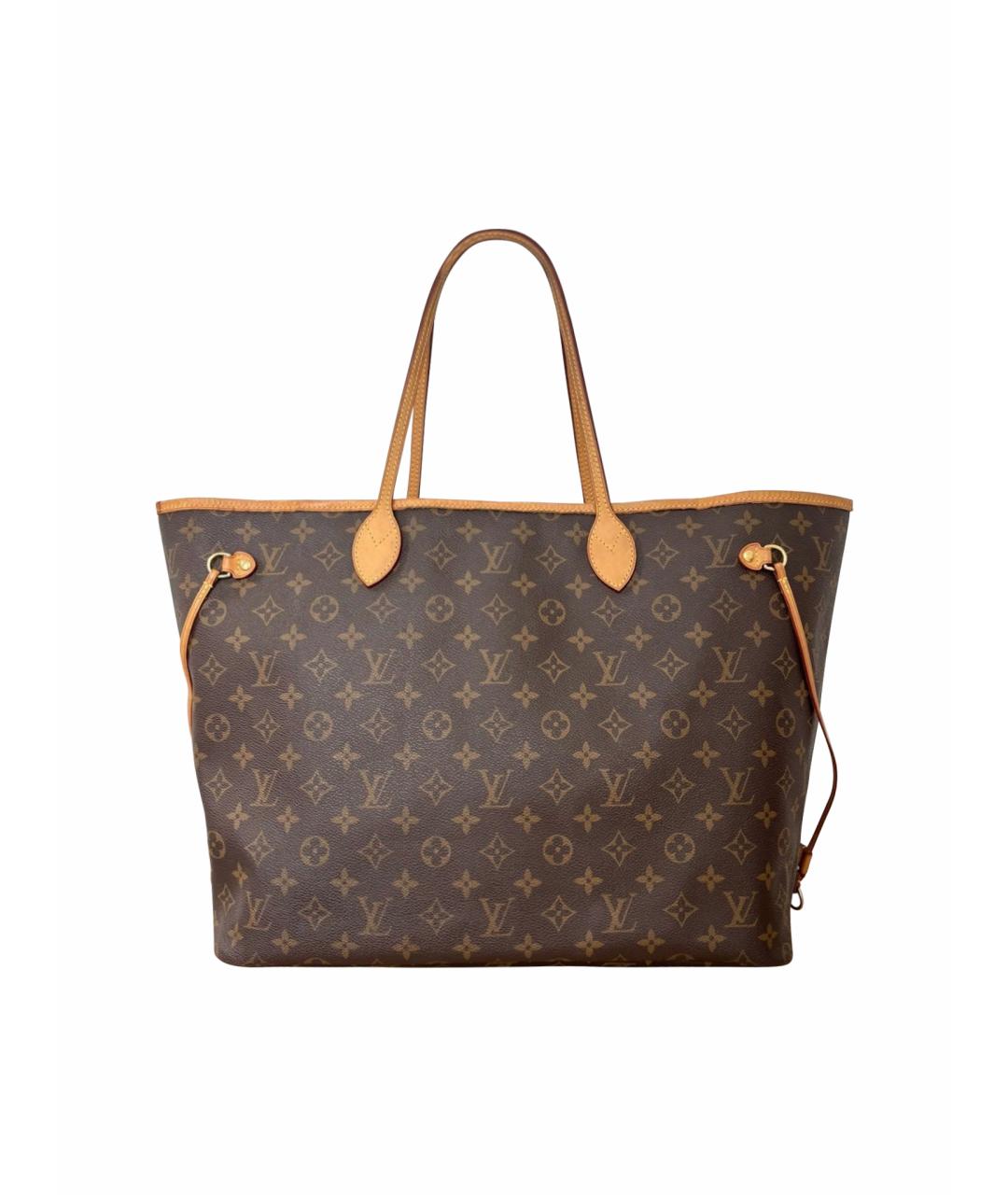 LOUIS VUITTON Коричневая кожаная сумка тоут, фото 1