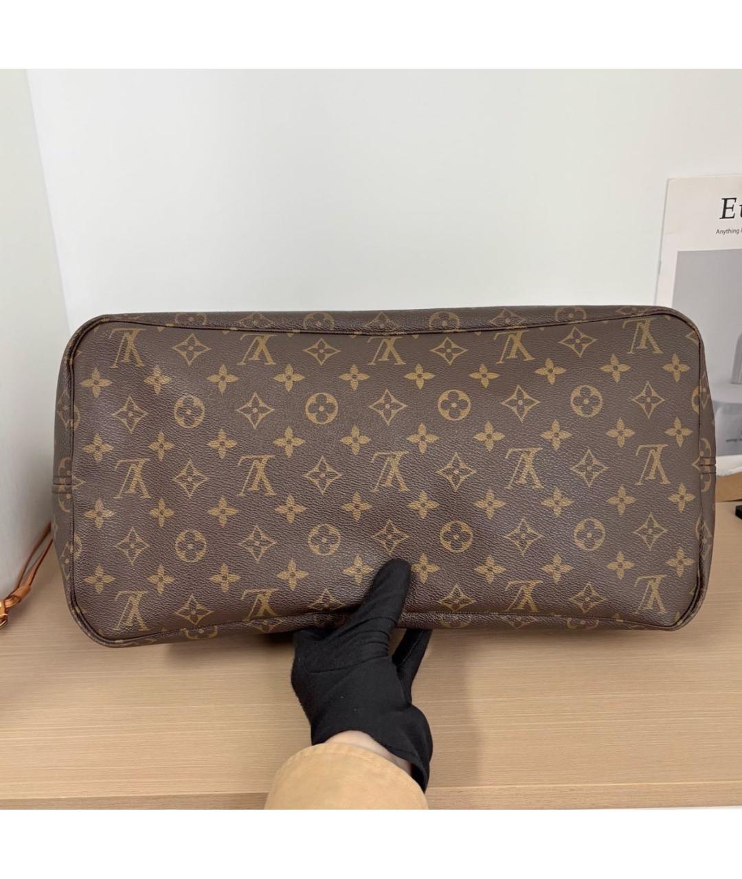 LOUIS VUITTON Коричневая кожаная сумка тоут, фото 5