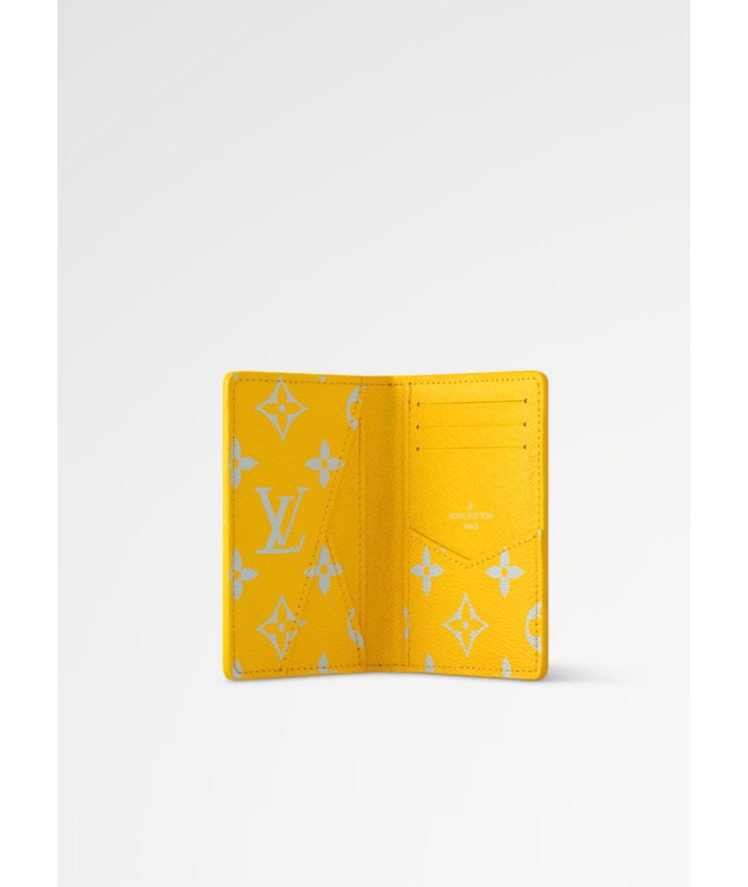 LOUIS VUITTON Желтый кардхолдер из искусственной кожи, фото 3