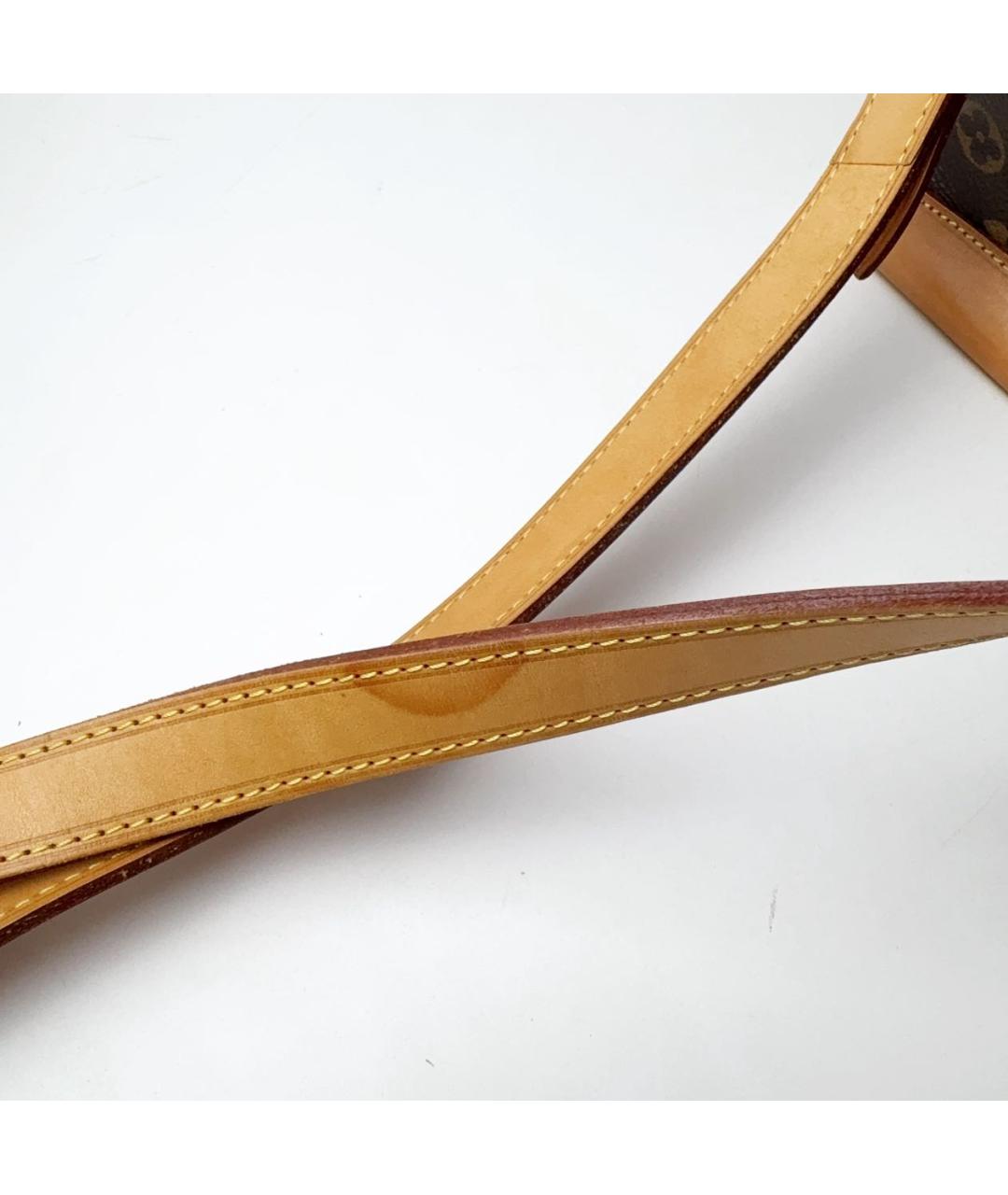 LOUIS VUITTON Коричневая кожаная сумка тоут, фото 7
