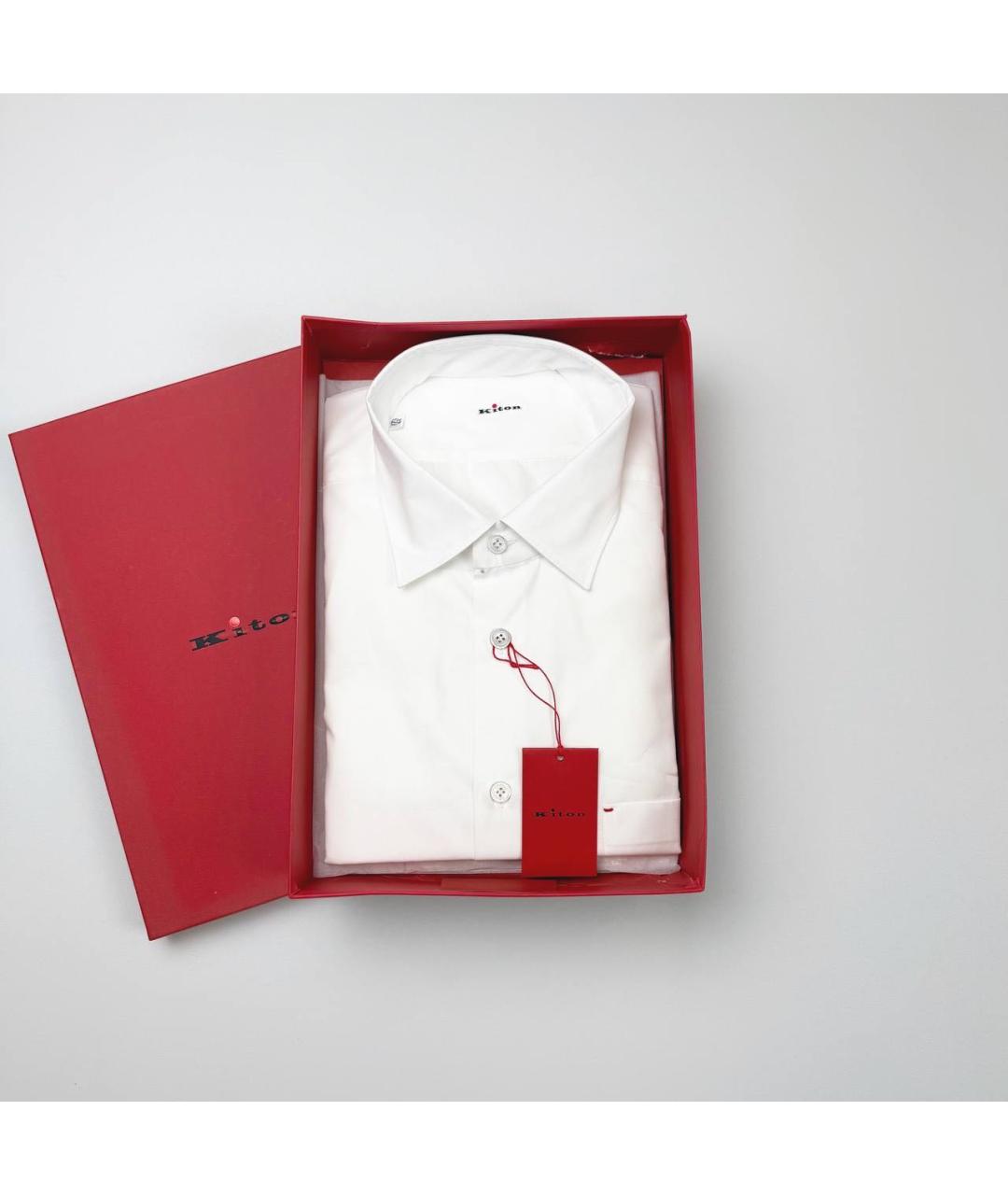 KITON Белая хлопковая классическая рубашка, фото 3