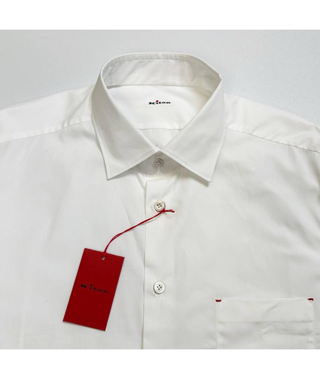KITON Белая хлопковая классическая рубашка, фото 2