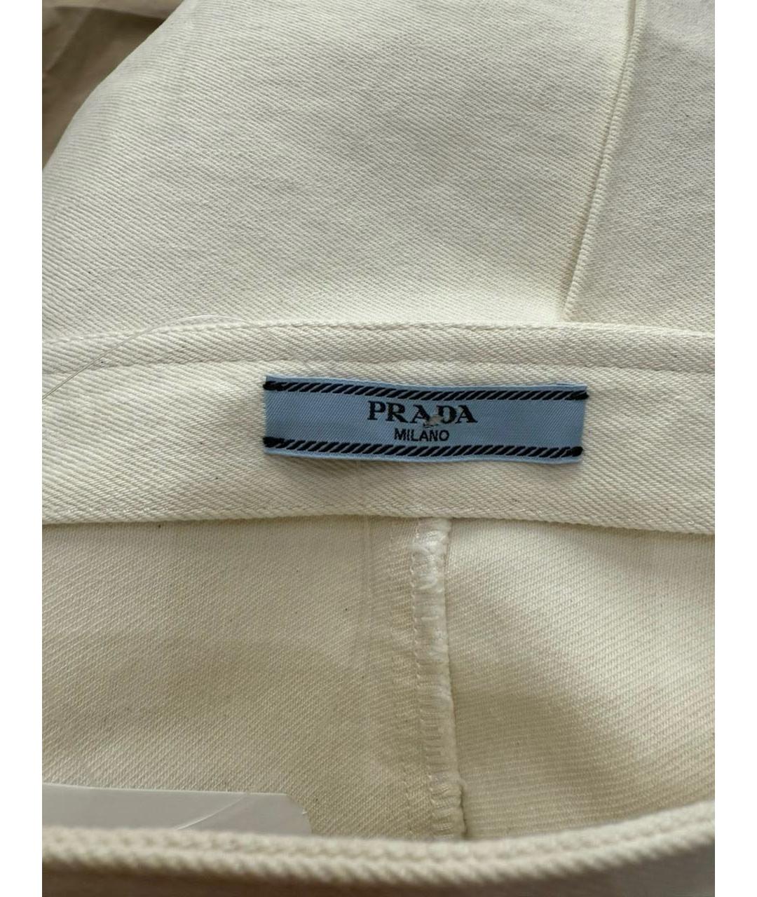 PRADA Белая деним юбка миди, фото 3