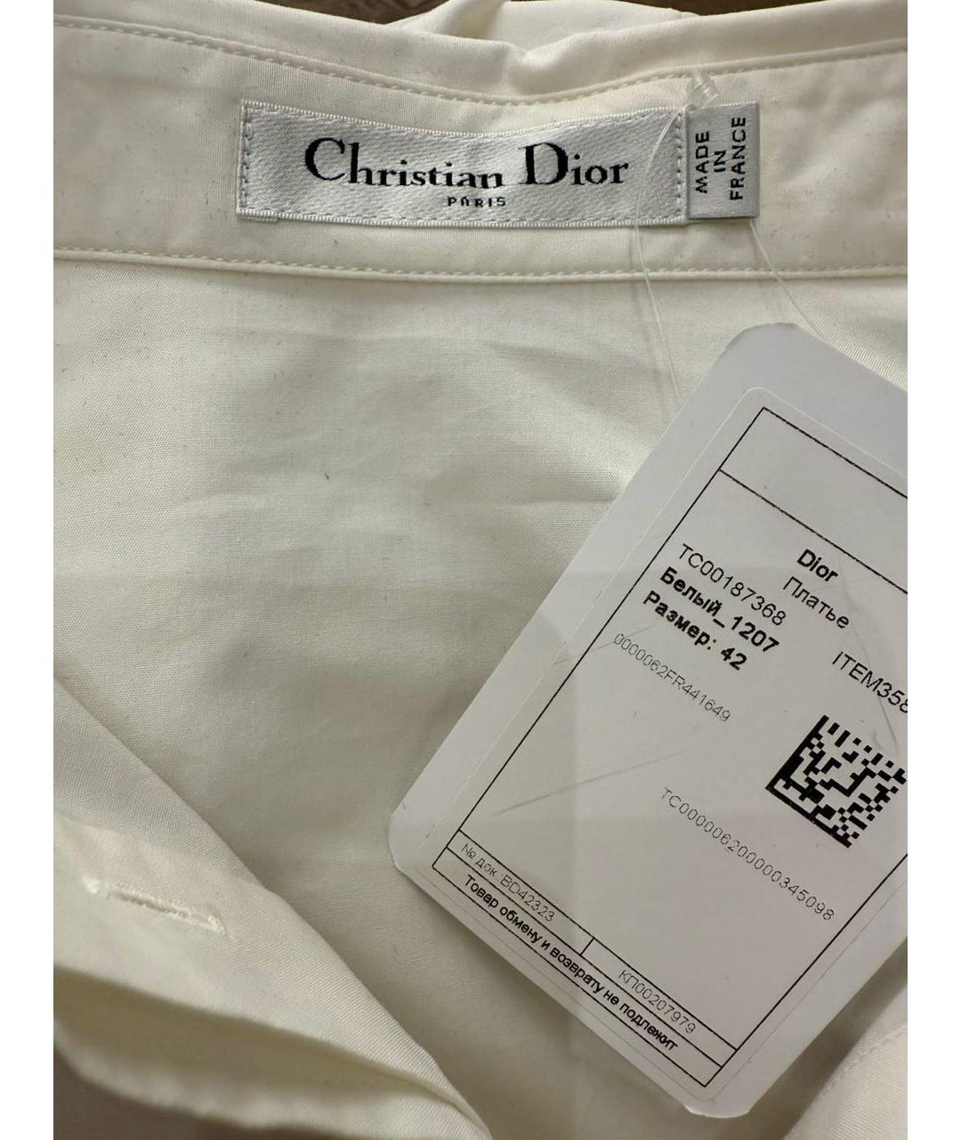 CHRISTIAN DIOR Белое повседневное платье, фото 5