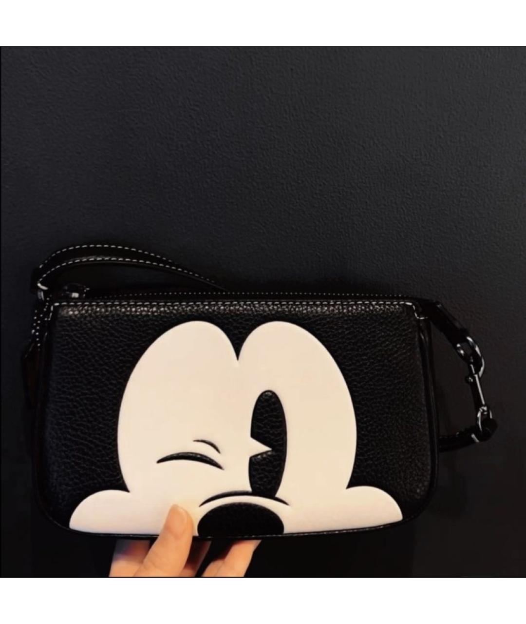 COACH Черная кожаная сумка с короткими ручками, фото 2