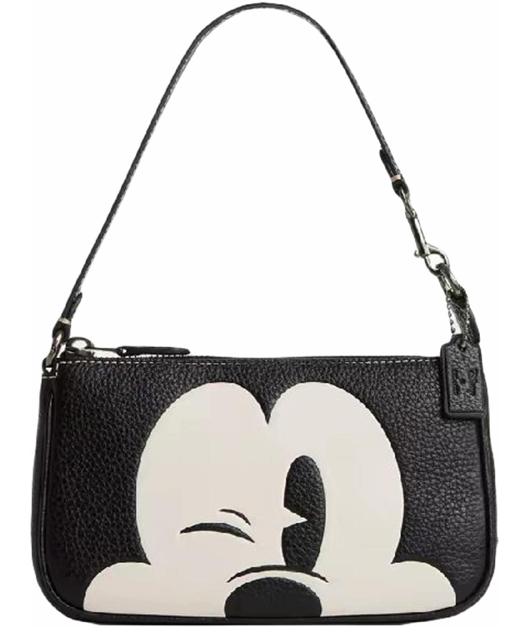 COACH Черная кожаная сумка с короткими ручками, фото 1