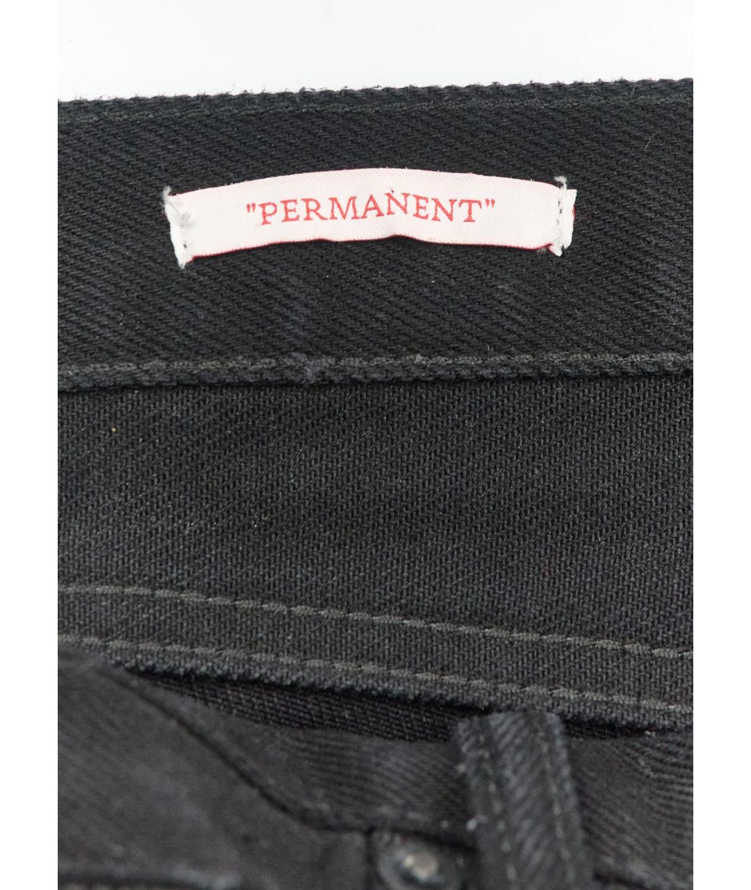 OFF-WHITE Черные хлопковые прямые джинсы, фото 4