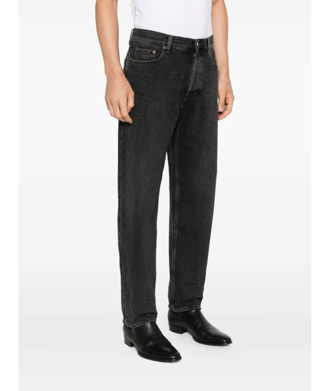SAINT LAURENT Черные хлопковые прямые джинсы, фото 4