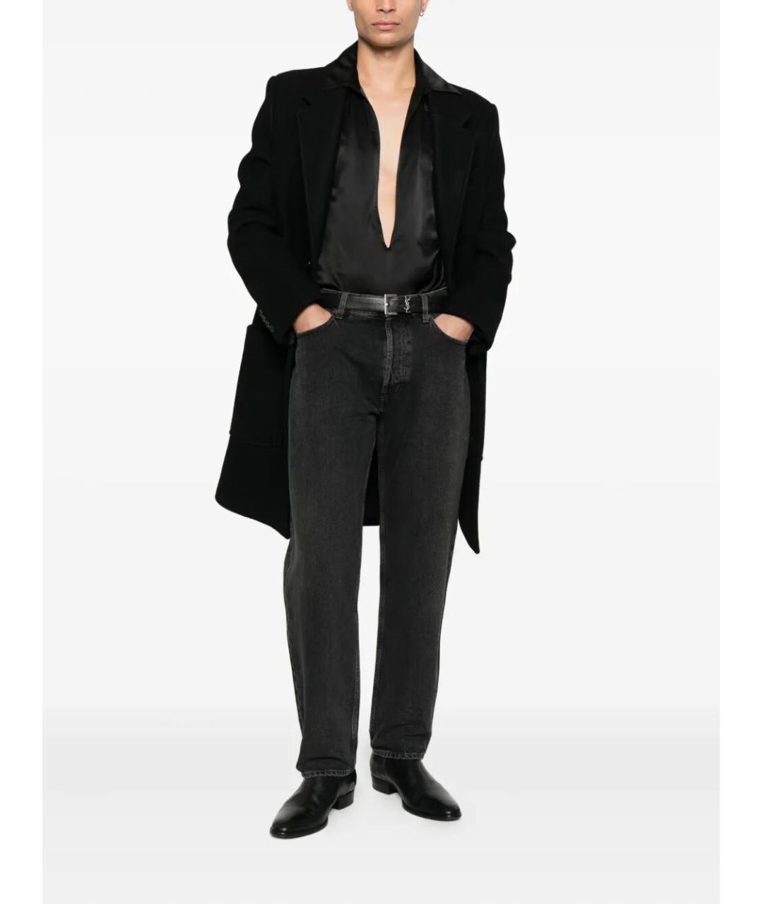 SAINT LAURENT Черные хлопковые прямые джинсы, фото 2