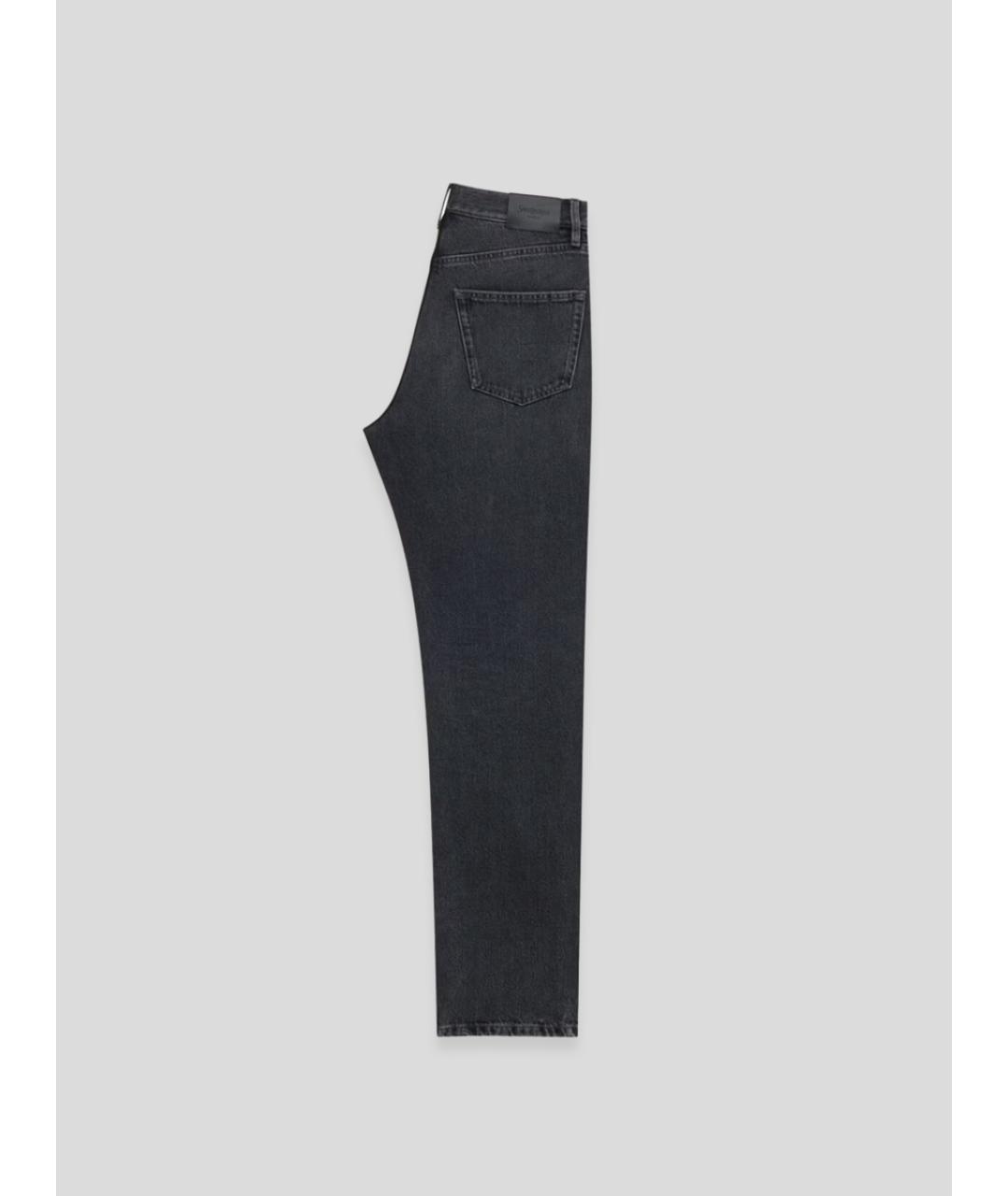 SAINT LAURENT Черные хлопковые прямые джинсы, фото 6
