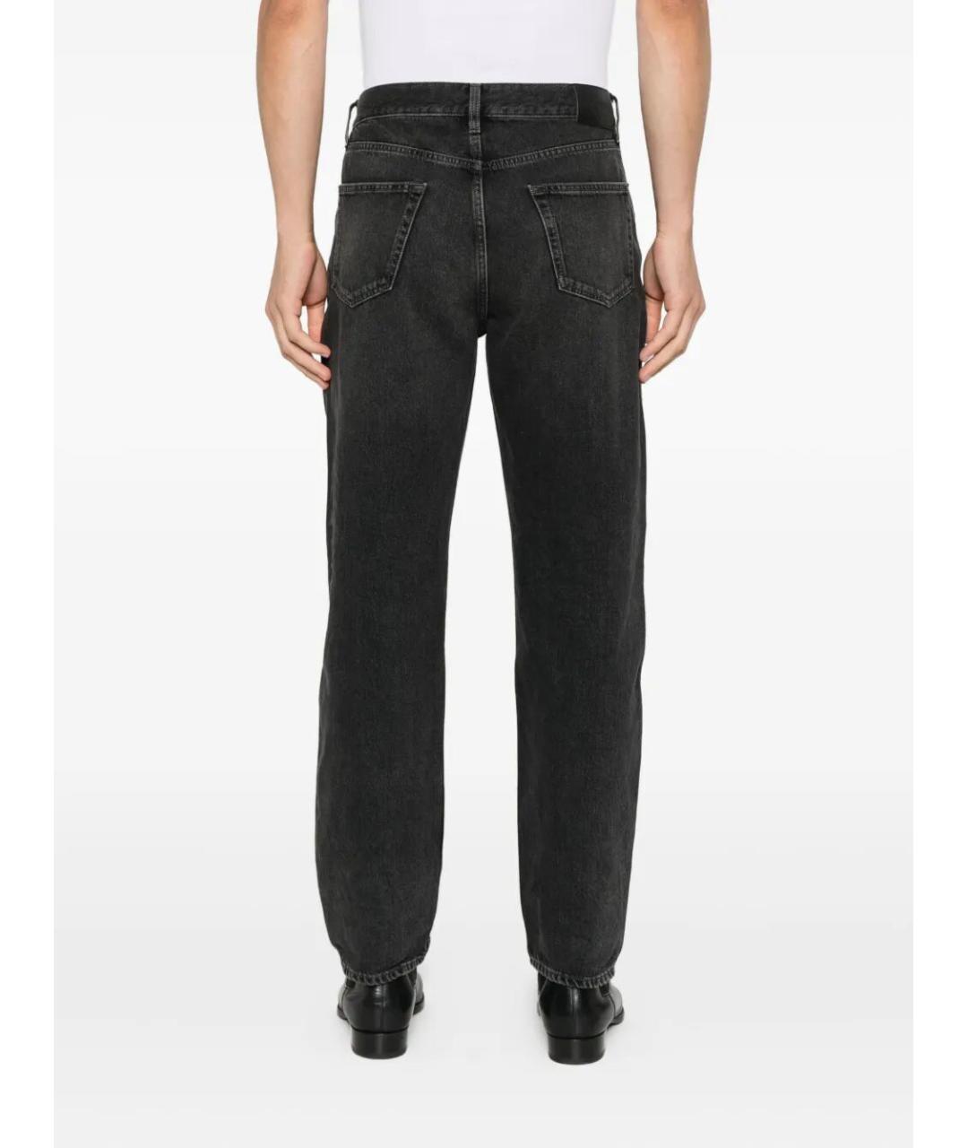 SAINT LAURENT Черные хлопковые прямые джинсы, фото 3