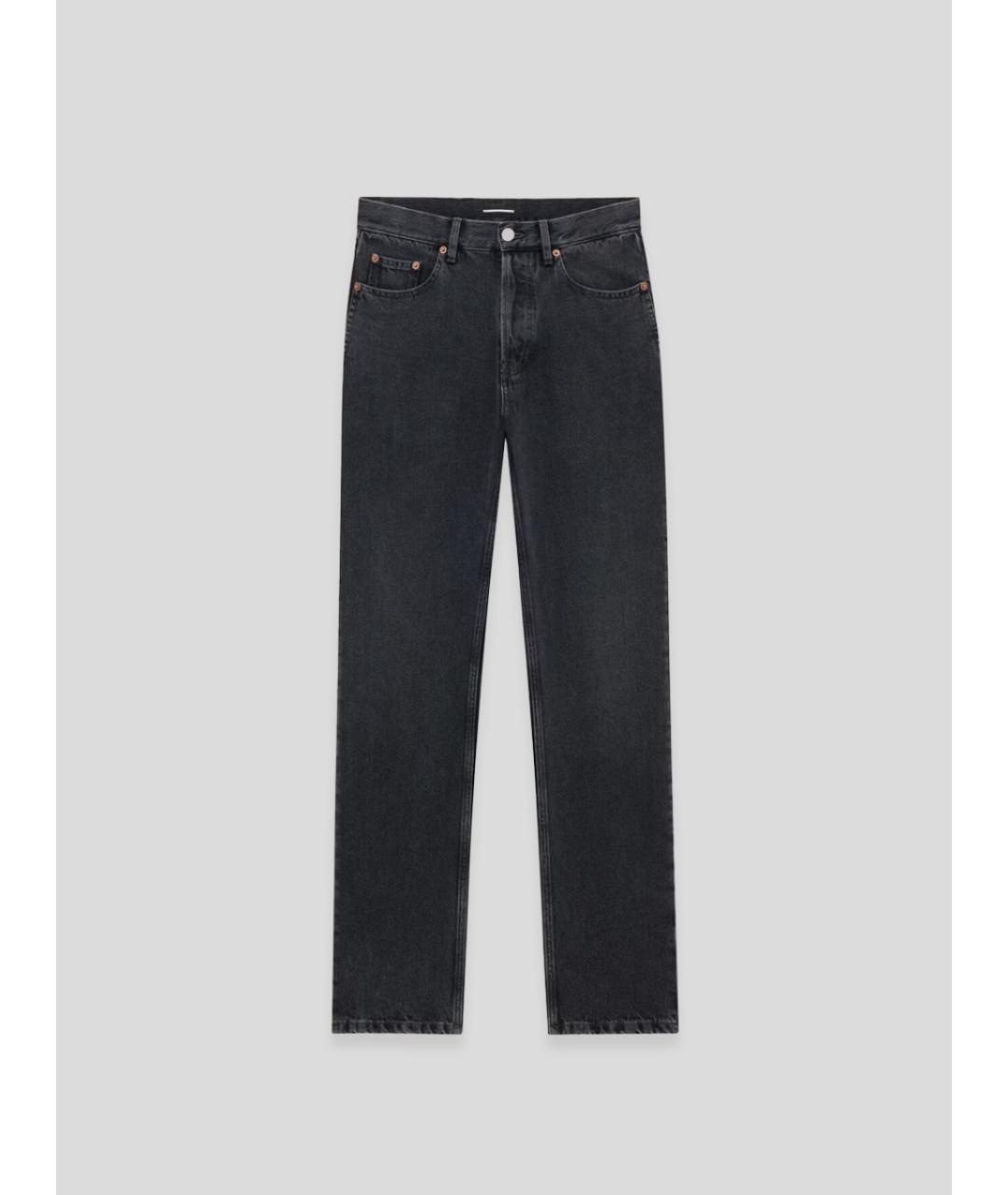 SAINT LAURENT Черные хлопковые прямые джинсы, фото 7