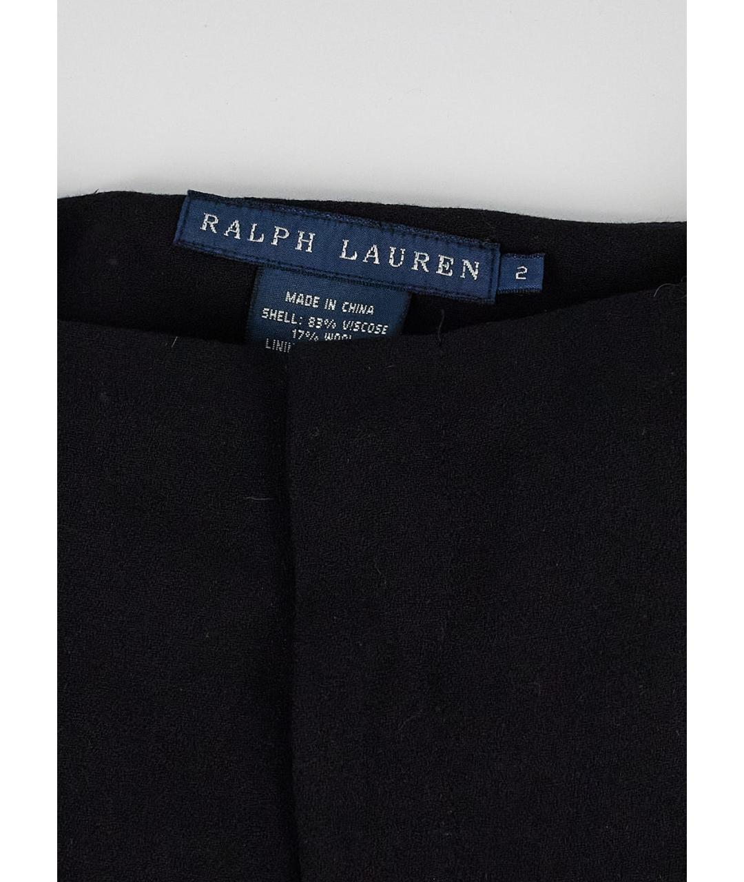RALPH LAUREN Черные вискозные брюки широкие, фото 3