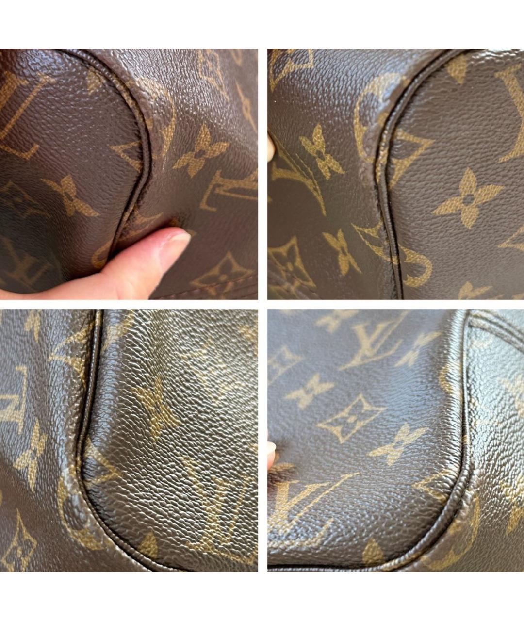 LOUIS VUITTON Коричневая кожаная сумка тоут, фото 5