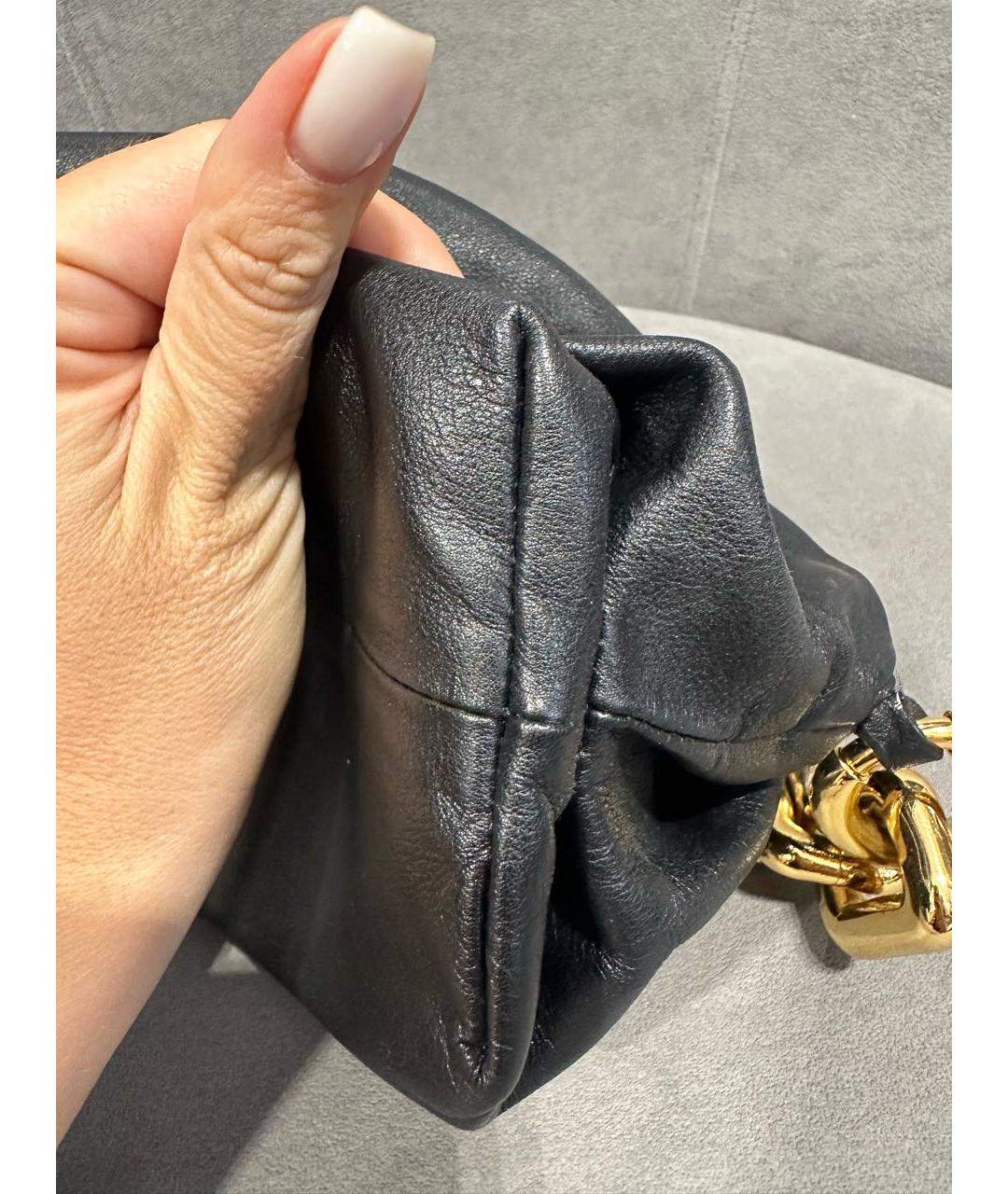 BOTTEGA VENETA Черная кожаная сумка через плечо, фото 4