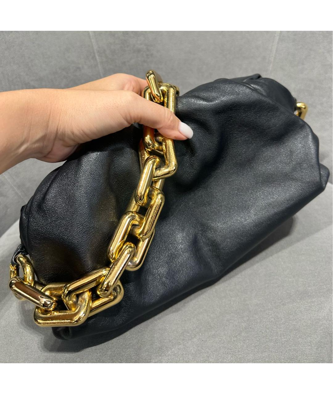 BOTTEGA VENETA Черная кожаная сумка через плечо, фото 3