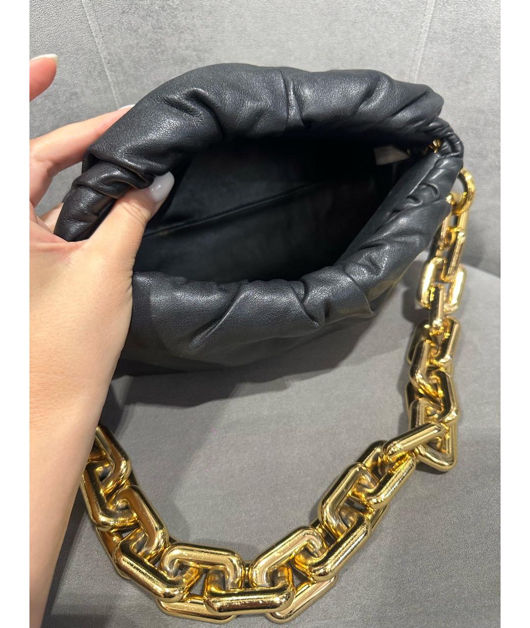 BOTTEGA VENETA Черная кожаная сумка через плечо, фото 2